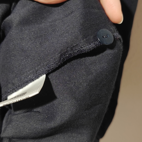 Eileen Fisher Linen Blend Pants 3X Black Pockets Italian Fabric High Waisted - Picture 7 of 8